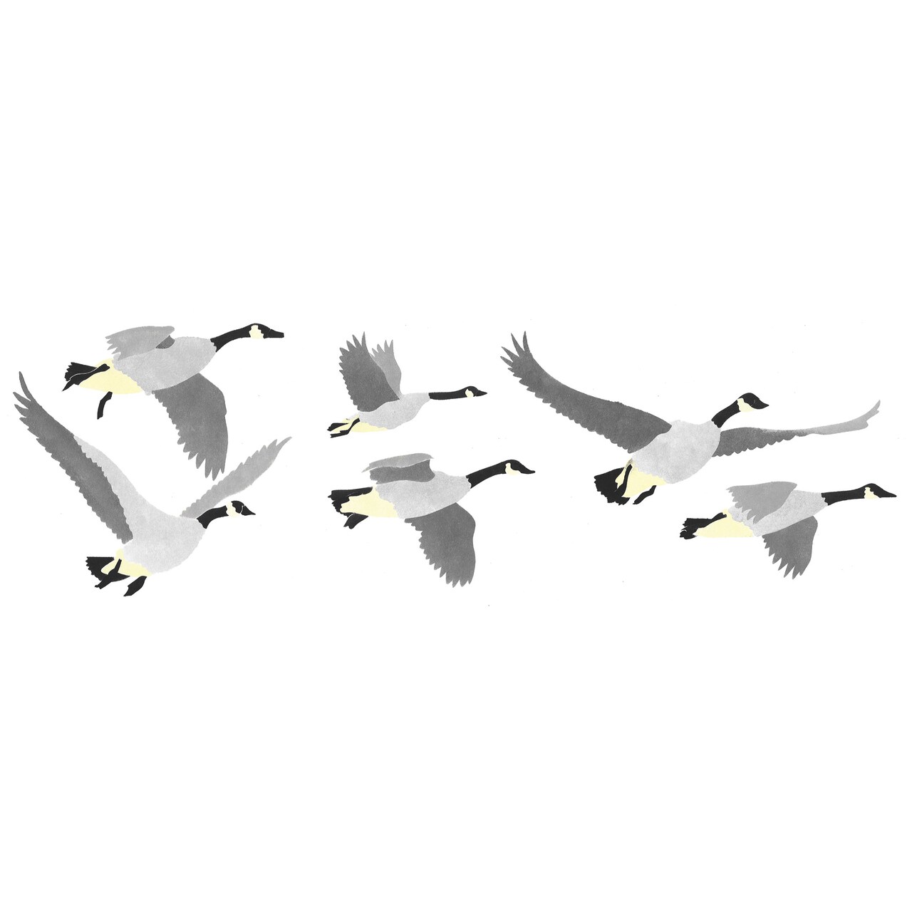 Flying Canada Geese Wall Stencil | 142R by Designer Stencils | Animal & Nature Stencils | Reusable Art Craft Stencils for Painting on Walls, Canvas, Wood | Reusable Plastic Paint Stencil for Home Makeover | Easy to Use & Clean Art Stencil